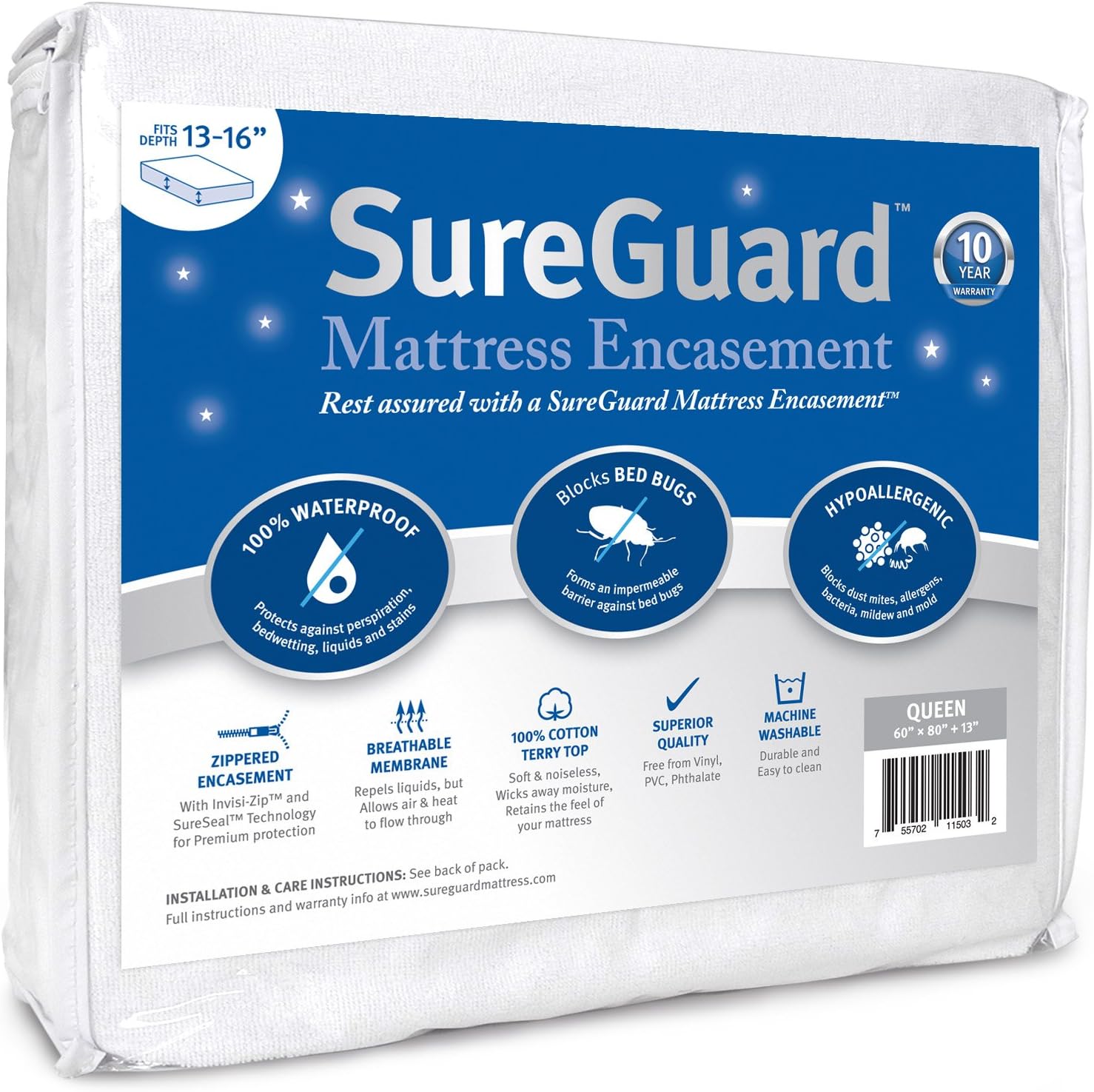 Bed Bug Mattress Encasement (Zippered Cover) product image